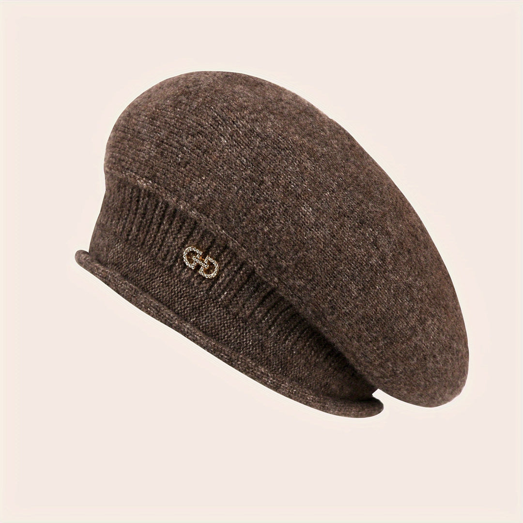 Textured knitted beret for women, ensuring warmth and a fashionable statement throughout winter.