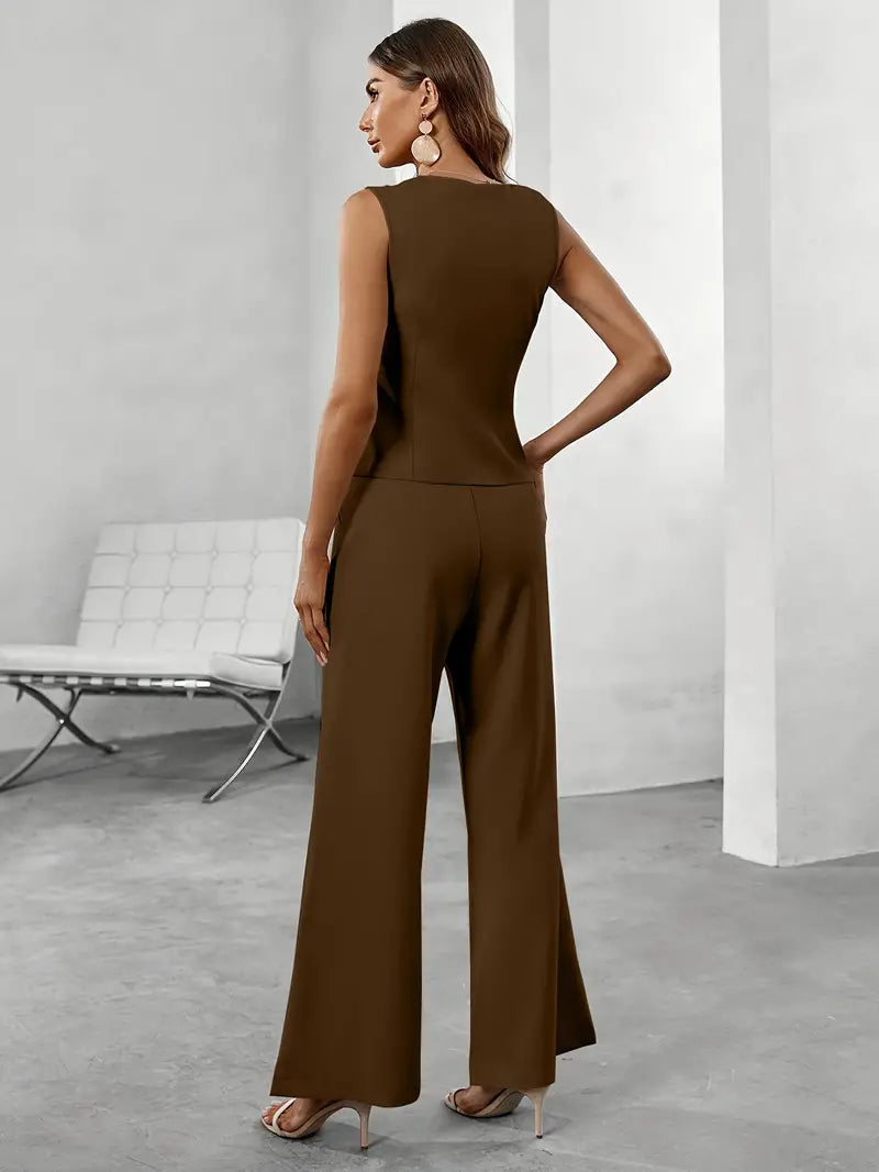 New arrival: Women's fashionable tailored blazer and trousers set, ideal for a sophisticated business look.