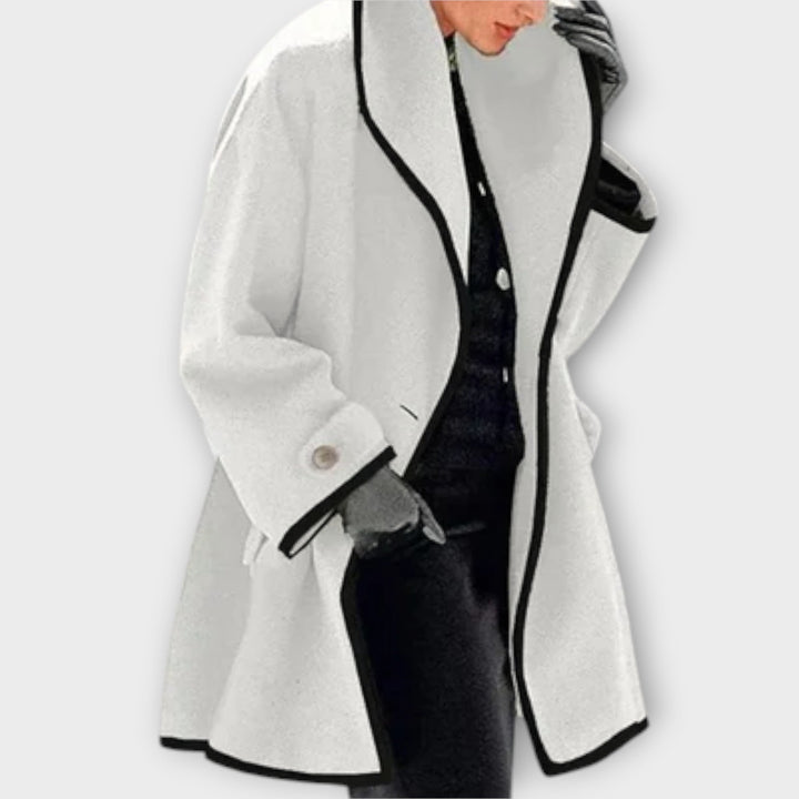 Elegant women's classic beige trench coat with belt, ideal for autumn and spring outerwear.