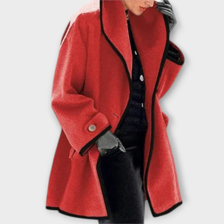 Classic women's beige trench coat with a cinched belt, an essential fashion jacket for all seasons.