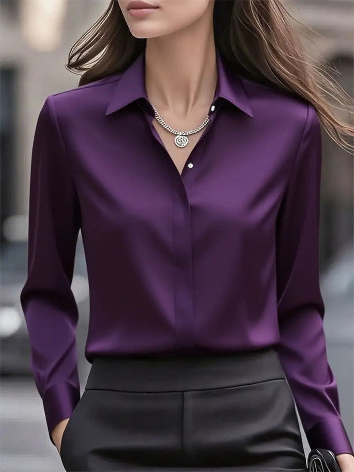 Versatile women's classic blouse, elegant long sleeve top, perfect for office and chic fashion.