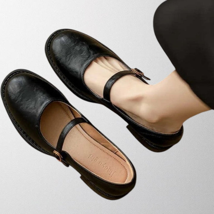 Brown leather women's Mary Jane shoes, a comfortable and elegant footwear option for any occasion