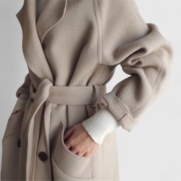 Classic long coat for women, versatile and elegant outerwear in multiple colors