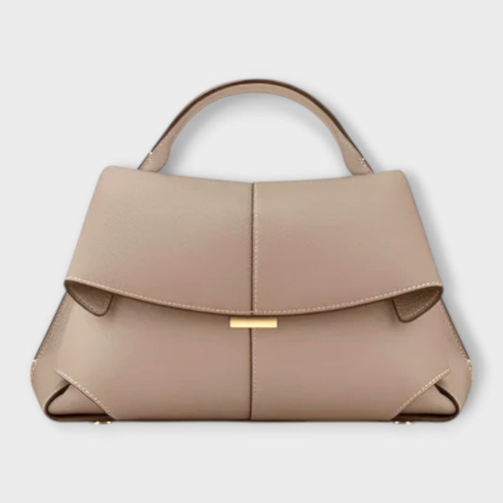 Classic black structured handbag for women with a shoulder strap, an elegant work bag.