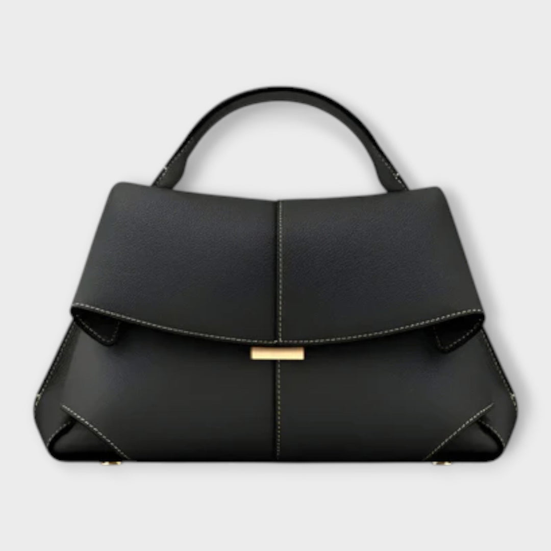 Elegant women's classic top handle handbag in black, perfect for everyday or summer fashion.