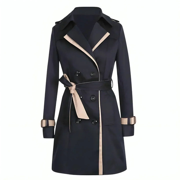 Timeless women's long trench coat with classic fit. Perfect elegant outerwear for autumn and spring fashion.