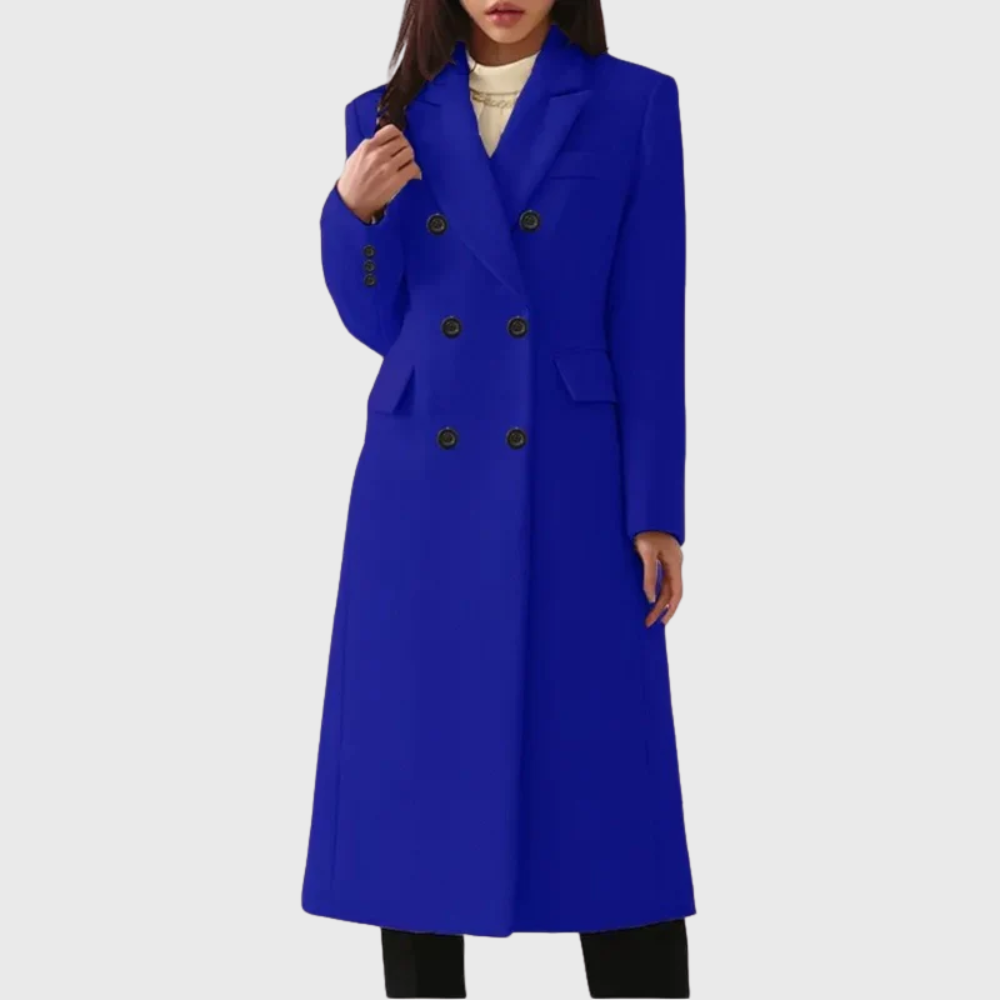 Sophisticated women's overcoat, a classic wool blend long coat for an elegant winter look.