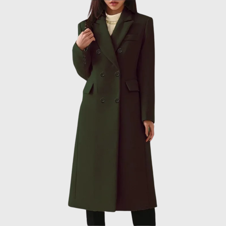Timeless women's wool blend winter coat, a classic long overcoat for superior warmth.