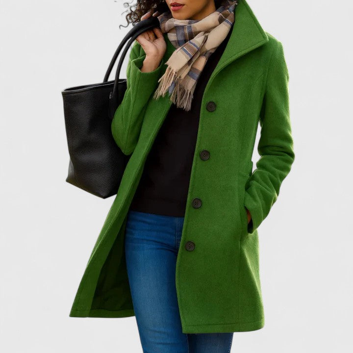 Stylish women's outdoor single-breasted winter coat, perfect for cold weather