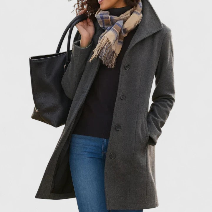 Tailored classic wool blend women's coat, ideal for elegant winter outerwear