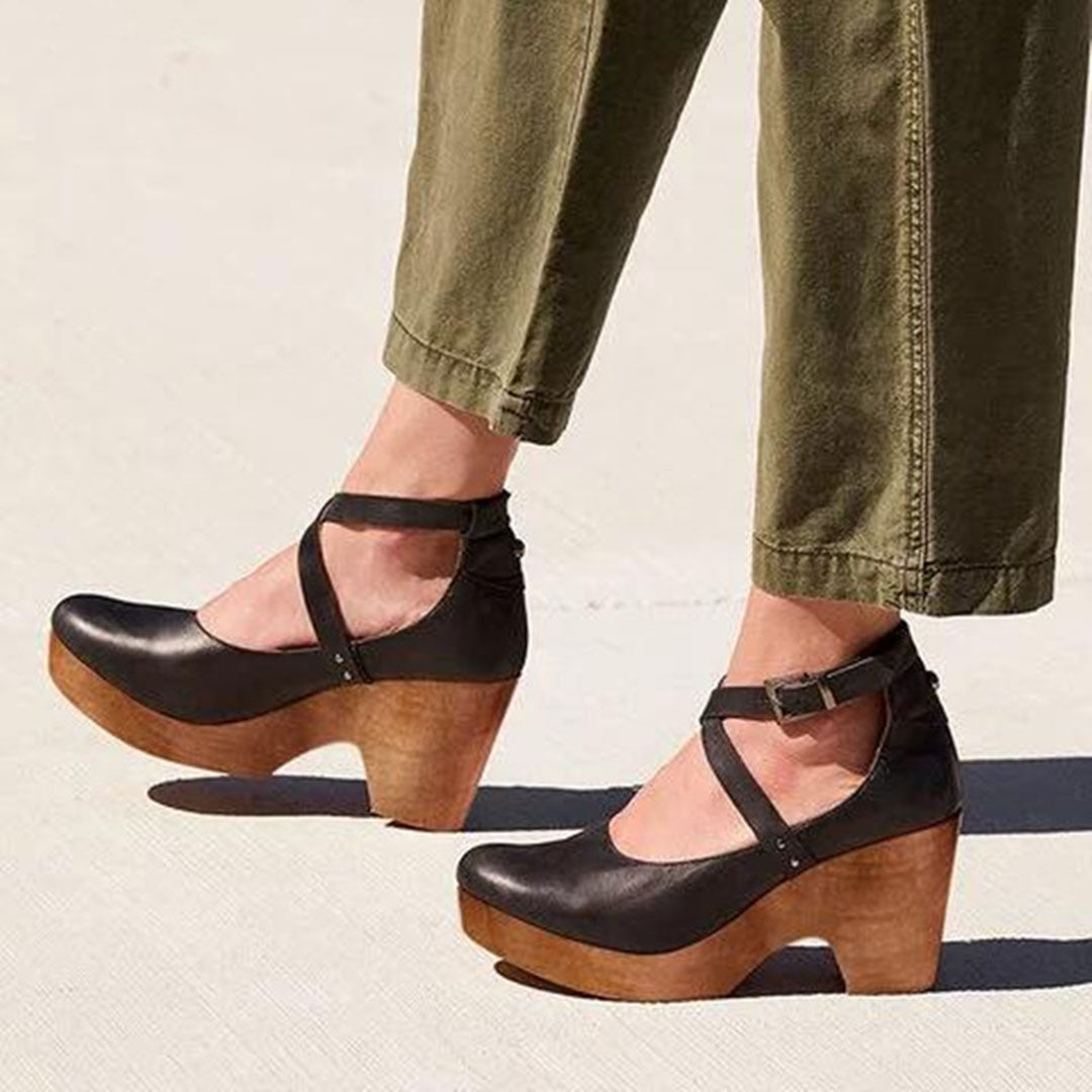 Elegant women's closed toe wedge heels, perfect for spring casual or formal wear