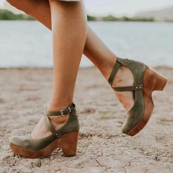 Stylish closed toe wedge shoes for women, versatile for spring and summer fashion