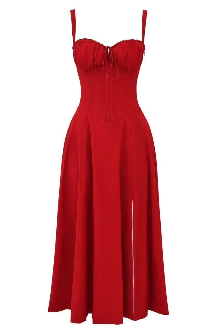 Women's midi dress: a perfect blend of elegant corset and breezy flowing skirt for summer