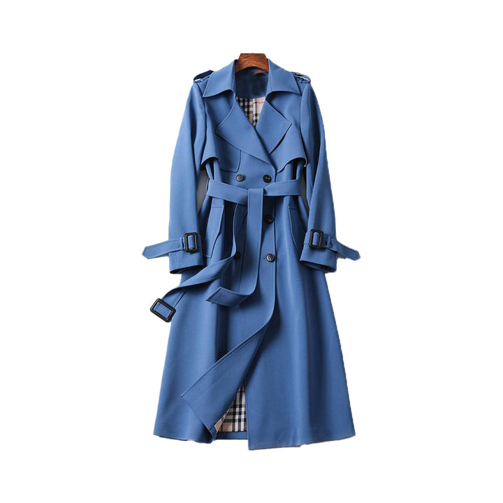 Sophisticated women's belted trench coat, a versatile double-breasted outerwear for all seasons