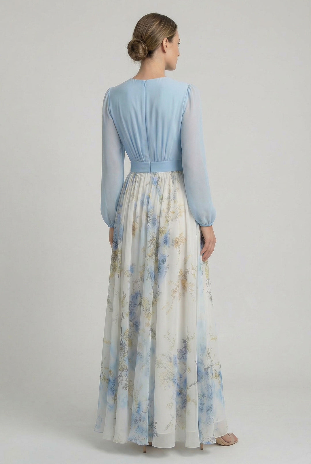 Formal women's elegant floral maxi dress, ideal for evening wear, summer parties, and special events.
