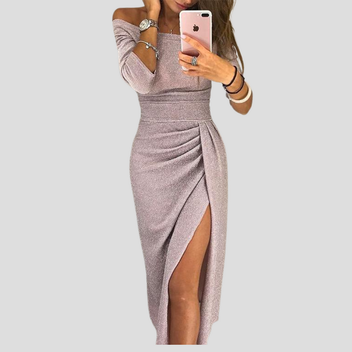 Stylish women's summer dress, a comfortable floral midi with elegant cap sleeves and practical pockets