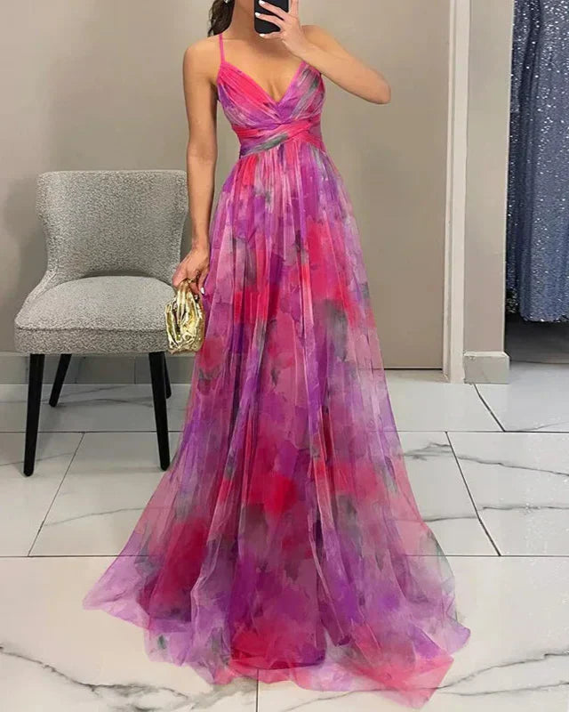 Beautiful women's floral print maxi dress, an essential for any spring and summer wardrobe.