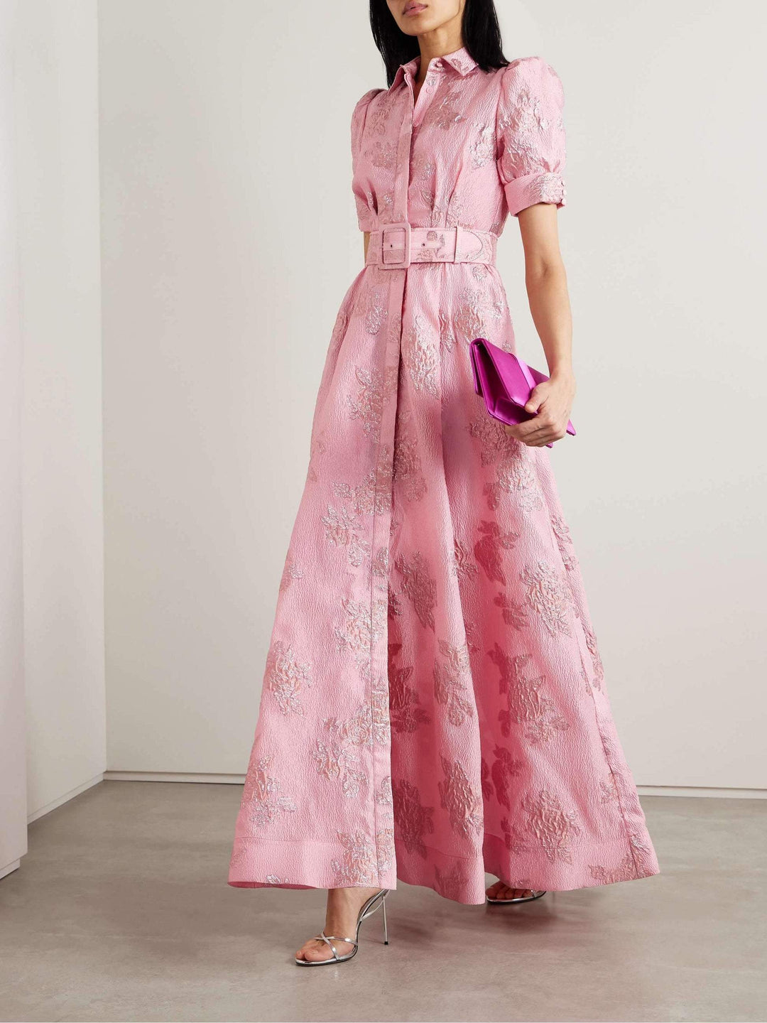 Elegant women's floral puff sleeve mini dress, perfect for spring casual events