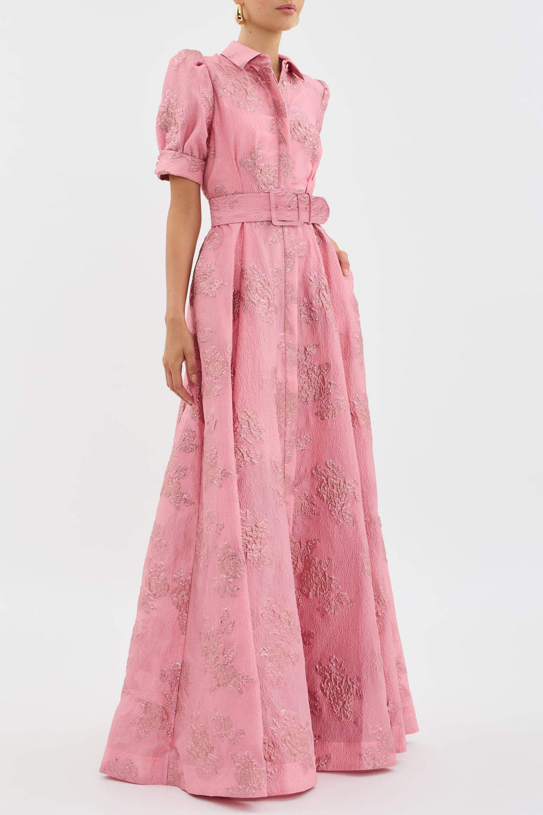 Spring-ready women's minidress in a beautiful floral print with statement puff sleeves