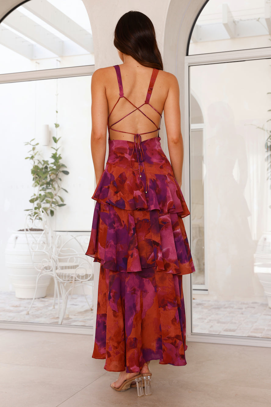 Women's fashion: floral tiered maxi dress, ideal for spring gatherings