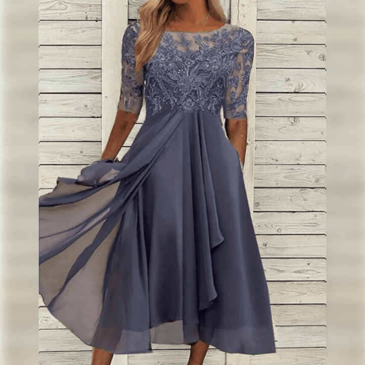 Comfortable women's everyday dress, an elegant and versatile long flowing design for chic casual wear.