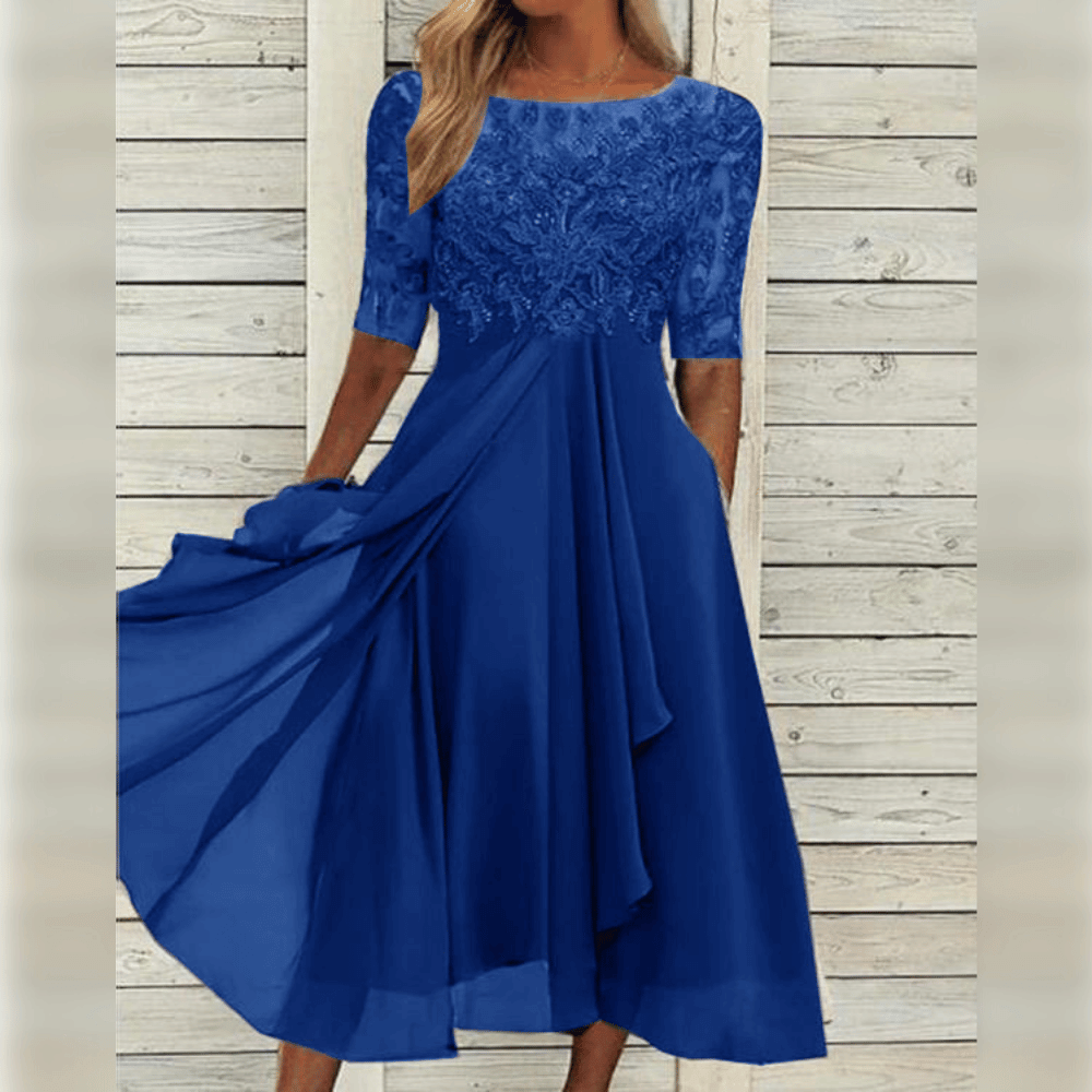 Simple yet elegant women's long dress for comfortable everyday wear. Chic and versatile summer fashion apparel.