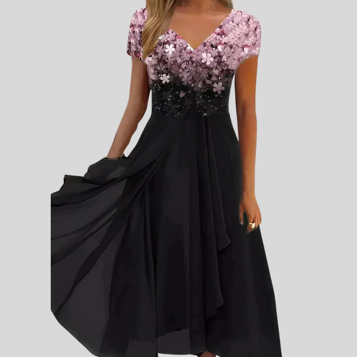 Women's flowy maxi dress, an elegant casual to formal attire, ideal for various occasions.