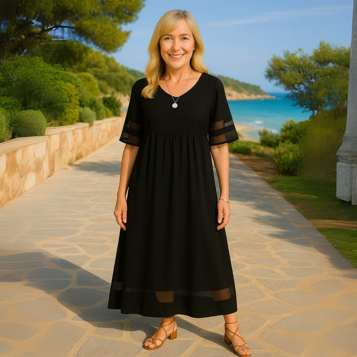 Empire waist maxi dress for women, offering a versatile and elegant look.