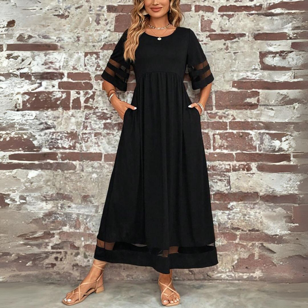 Stylish women's flowy maxi dress, ideal for spring and summer fashion.
