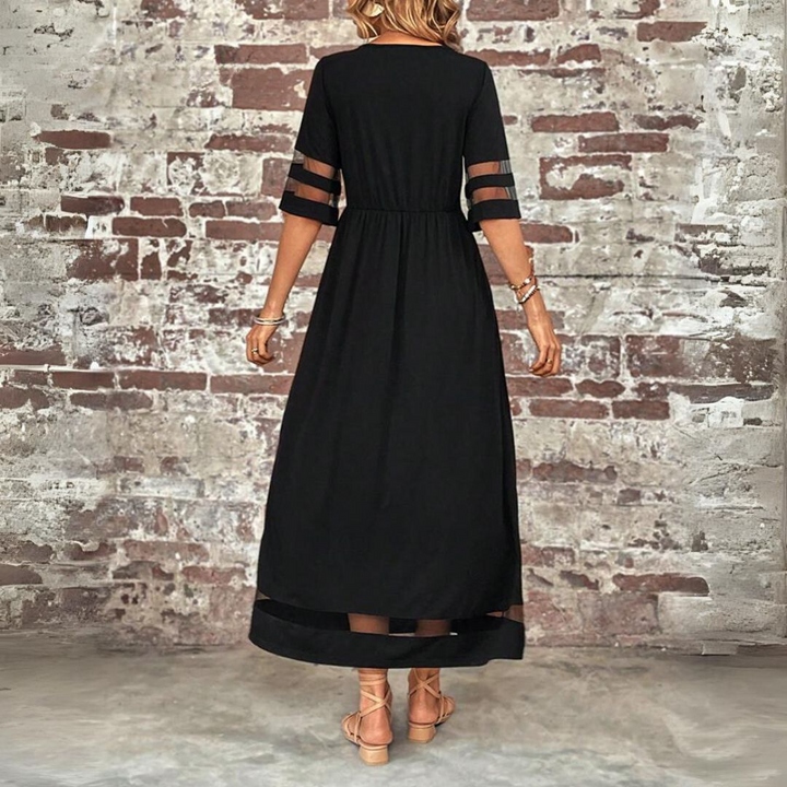 Women's elegant flowy maxi dress, a chic and comfortable spring summer essential.