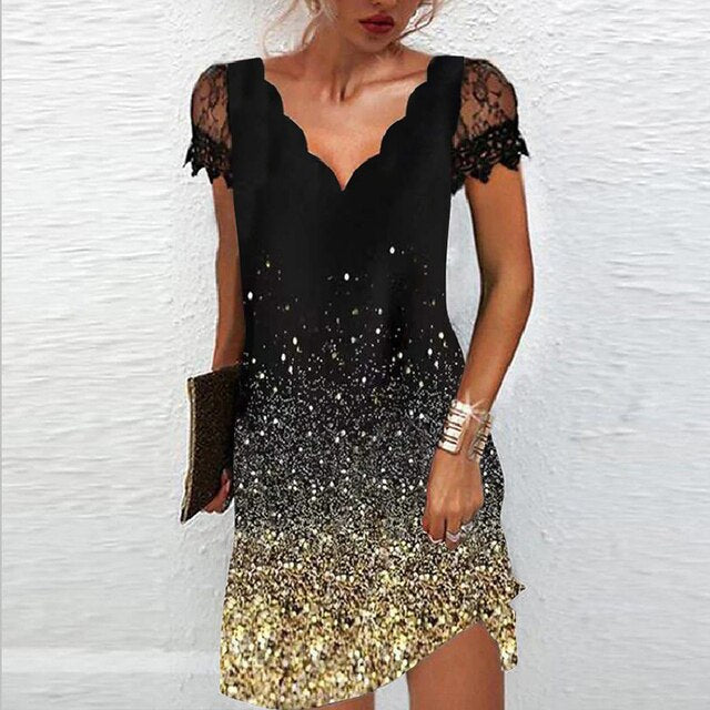 Detailed elegant women's evening dress, featuring unique embellishments for a sophisticated look.
