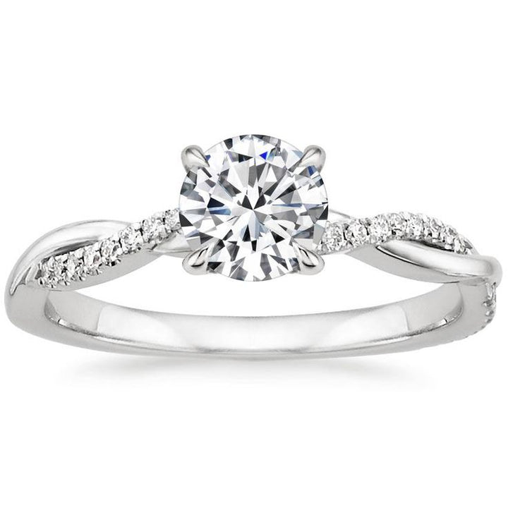 Unique design women's ring in lustrous gold. Also offered in elegant white gold or romantic rose gold finish.