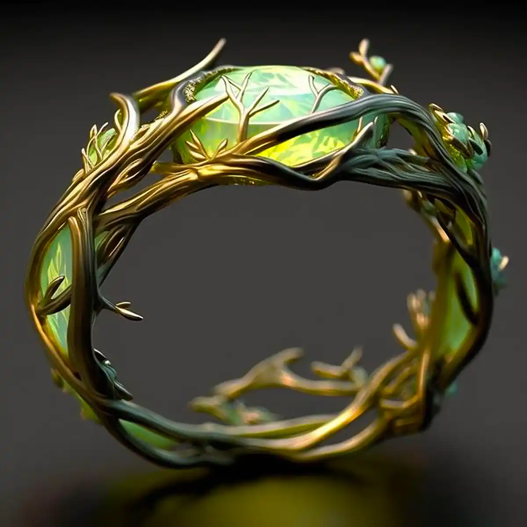 Elegant women's green opal gemstone ring, featuring natural beauty and timeless style. Ideal unique jewelry gift for her.