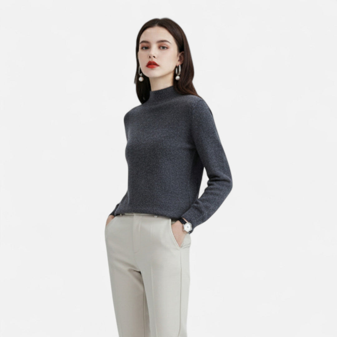 Versatile women's half-neck sweater for all seasons. Comfortable & sophisticated elegant knit for daily wear.