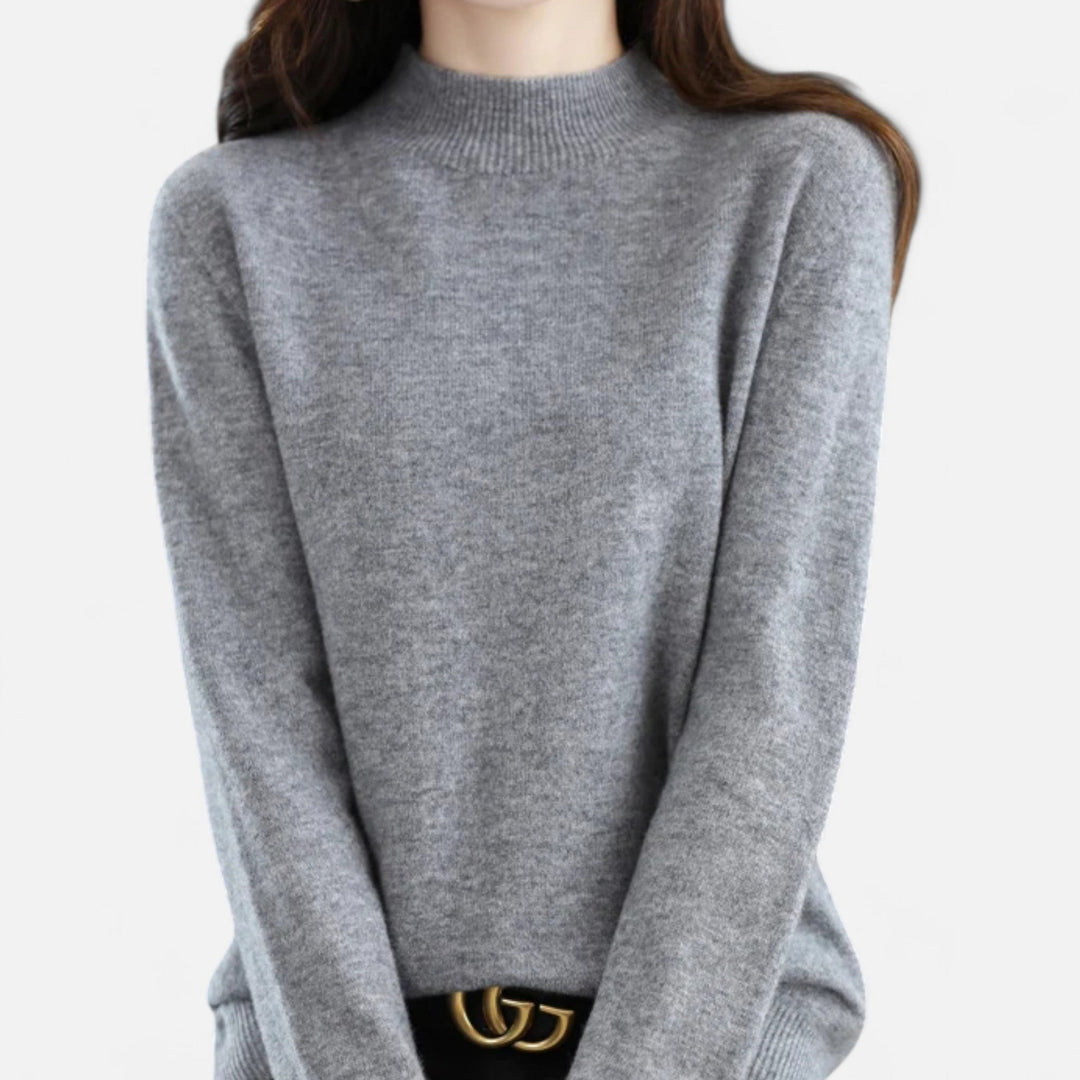 Soft women's half-neck pullover, a comfortable & cozy long-sleeve top. Great for casual or elegant layering.