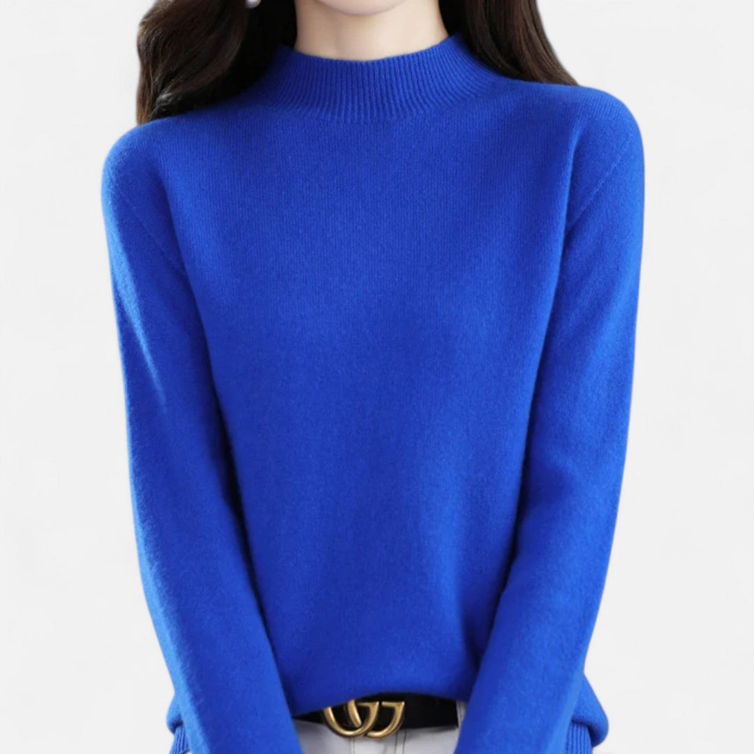 Stylish women's half-neck sweater. A versatile knit pullover, ideal for cool weather & elegant autumn fashion.