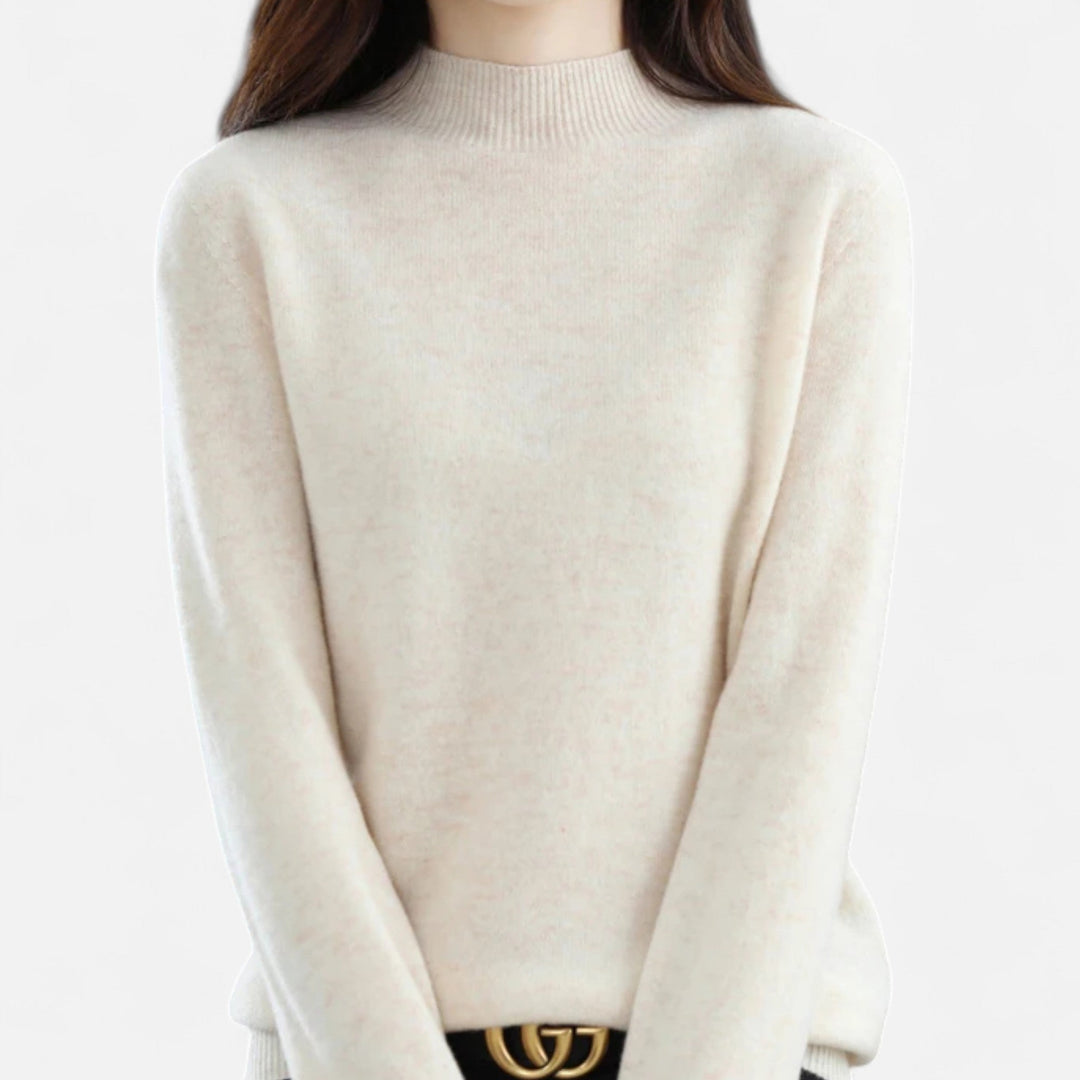 Women's half-neck sweater. Elegant, cozy & versatile knit pullover, perfect for autumn and winter layering.