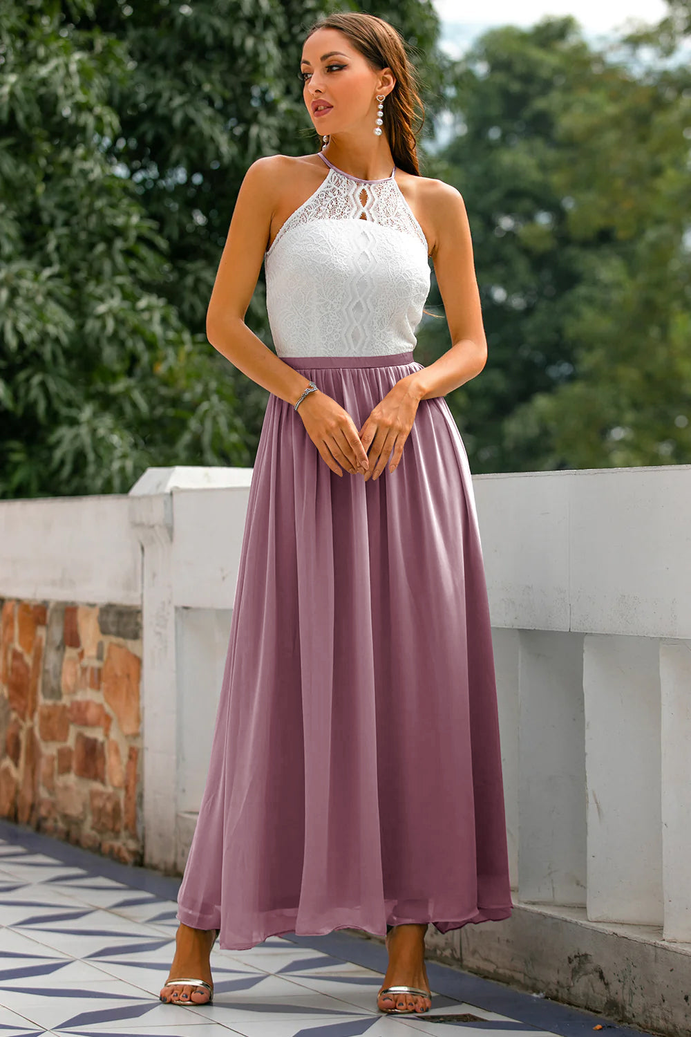 Graceful women's halter maxi dress, an impeccable choice for any upscale event.