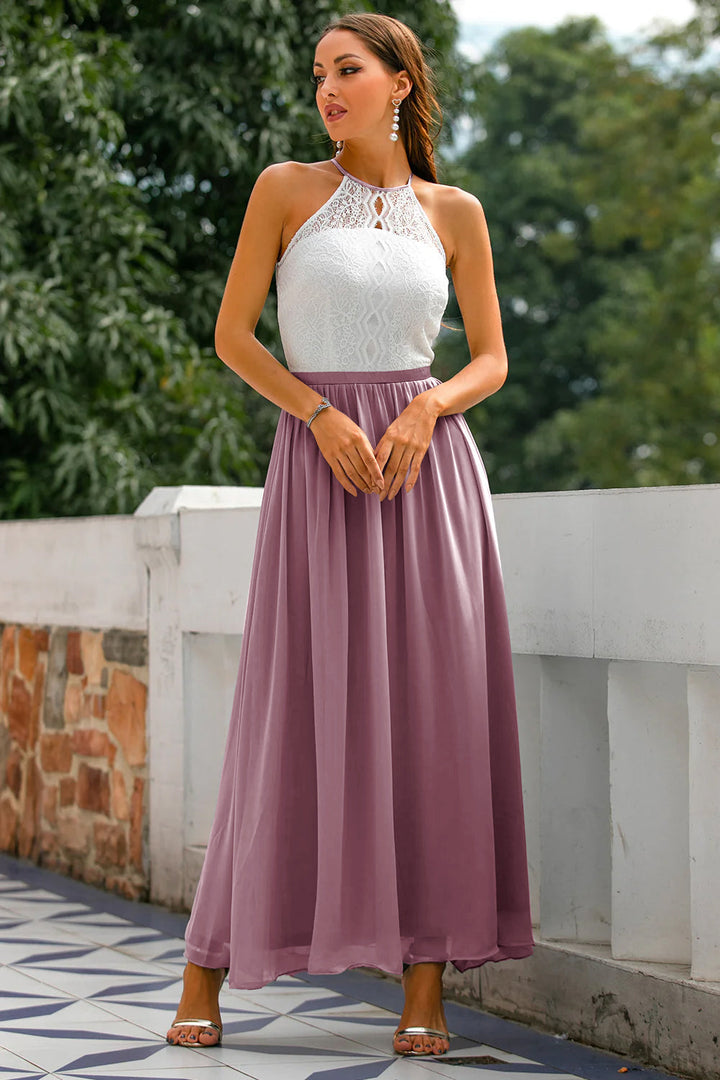 Graceful women's halter maxi dress, an impeccable choice for any upscale event.