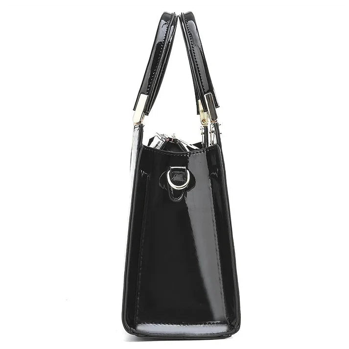 Sophisticated women's elegant bag with luxurious glossy finish & structured design. A fashion must-have.