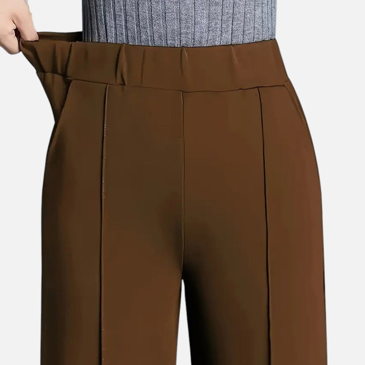 Fashionable women's high-waist straight-leg trousers, combining elegance and comfort for all-day wear.