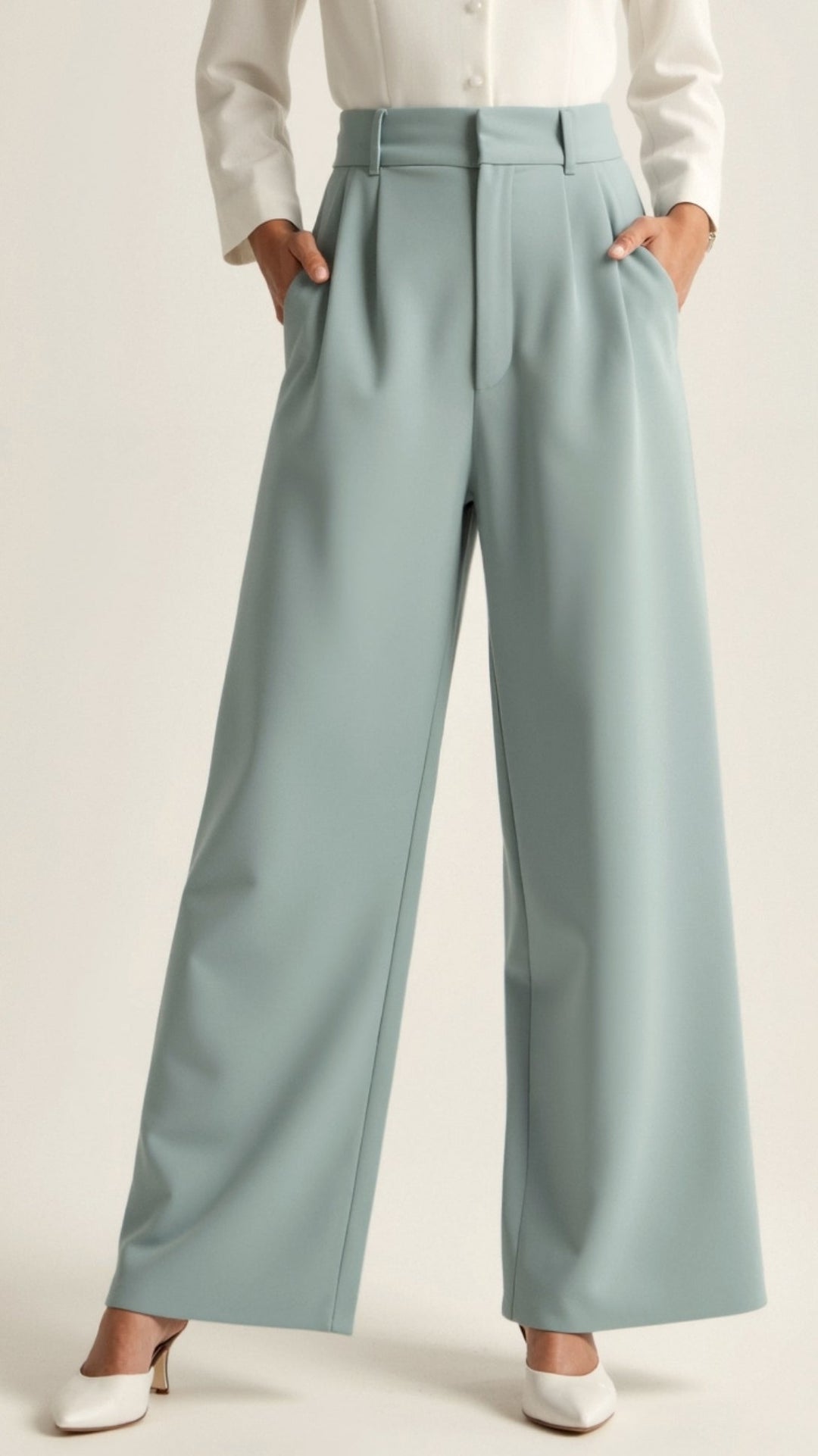 Classic black women's high waisted wide leg trousers, a versatile bottom for any wardrobe
