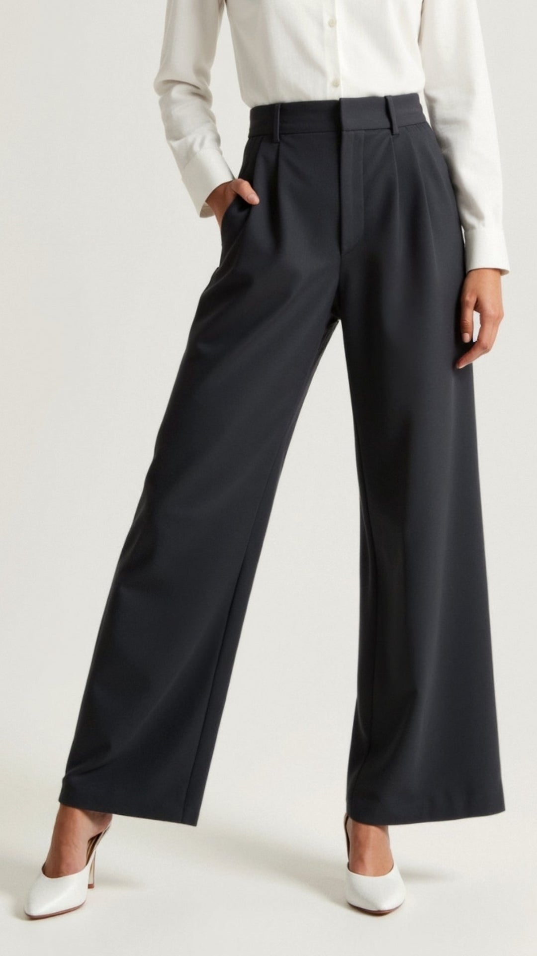 Women's wide leg trousers in a soft, breathable fabric, high waisted for ultimate comfort