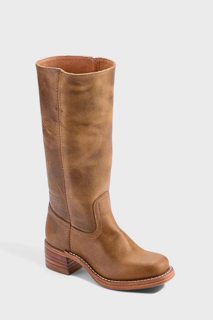 Versatile women's black knee-high boots, elegant & comfortable with a classic stacked heel.
