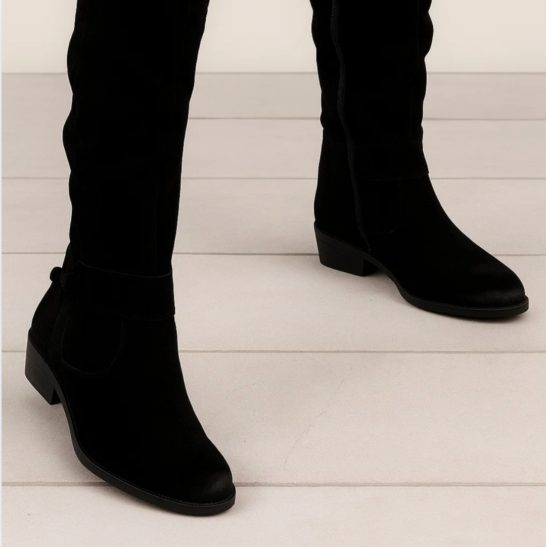 Timeless elegant women's knee-high suede boots, providing classic style for contemporary fashion