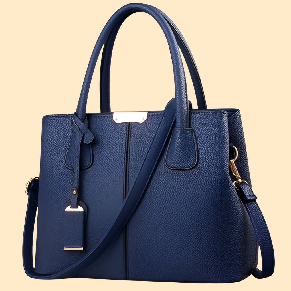 Sophisticated red leather shoulder handbag, a chic accessory for the modern woman.