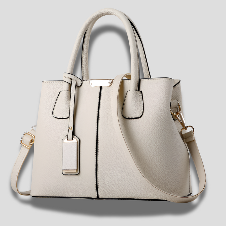 High-quality women's leather handbag, a solid color shoulder bag combining elegance and practicality.