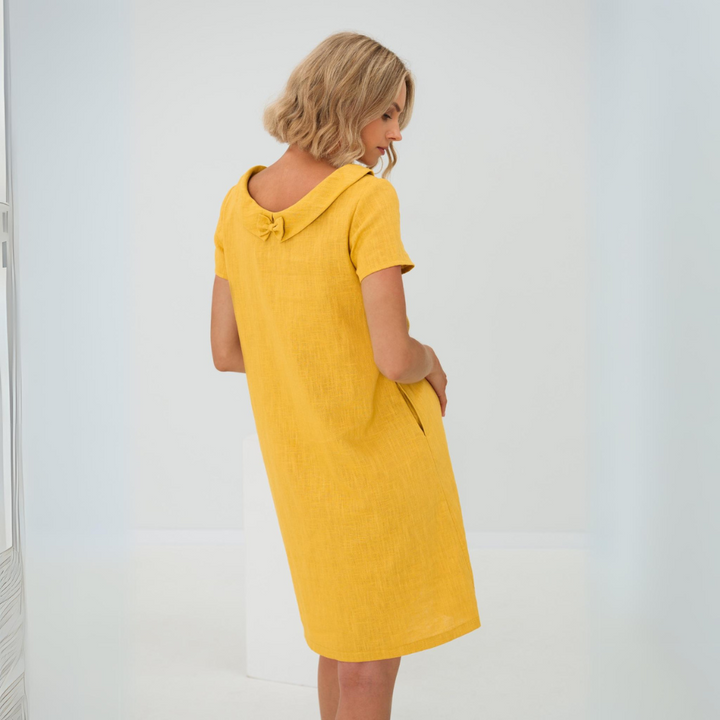 Cool & breezy women's linen summer dress. Effortless, elegant, and comfortable for warm weather.