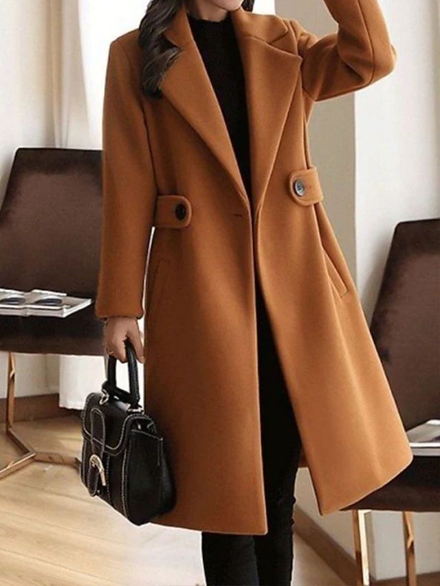 Women's formal deep navy long trench coat, a classic and sophisticated outerwear option for women.