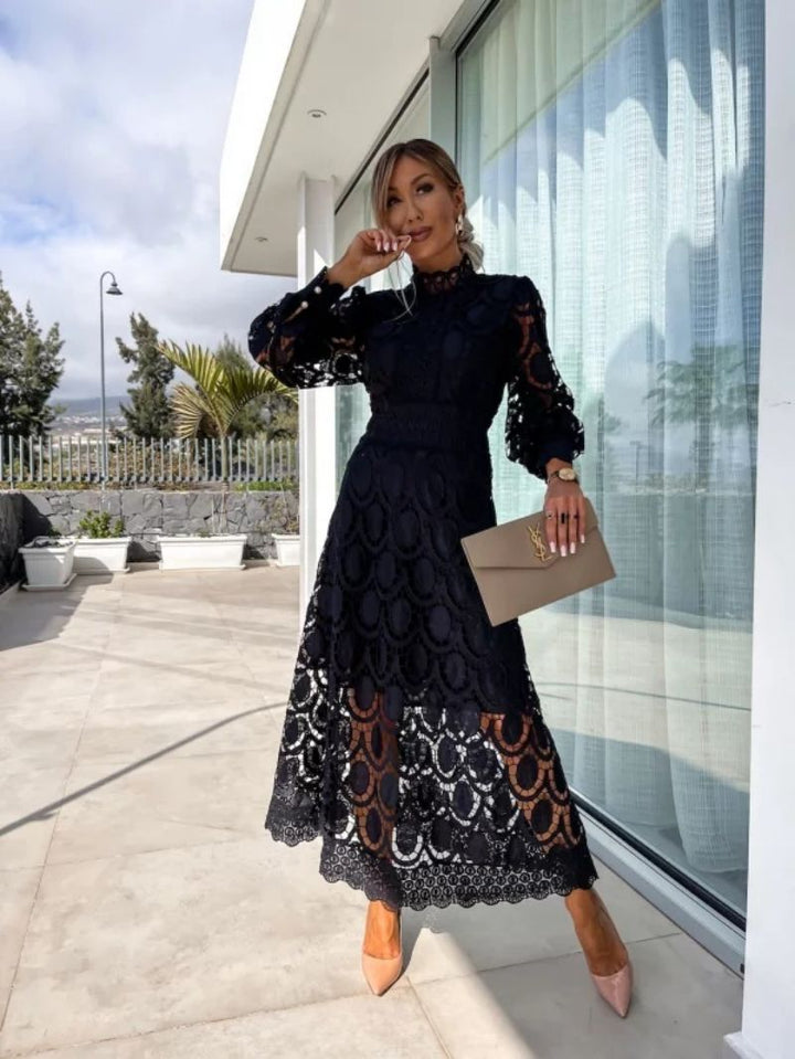 Beautiful women's long sleeve party dress with delicate details, a must-have for elegant evening wear.